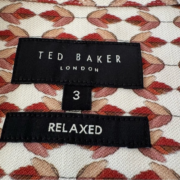 Ted Baker Mens Medium Braemar Relaxed Fit Printed Short Sleeve Shirt - Picture 4 of 10